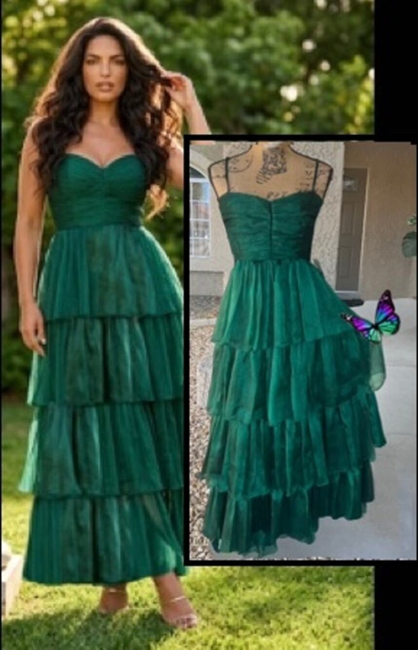 Petal and Pup Jace Shimmer Tiered Maxi Dress Size L